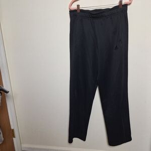 Adidas Men's Black Tricorn Drawstring Waist Climawarm Fleece Lined Sweatpants